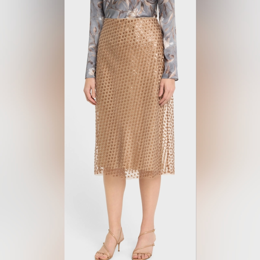 VINCE  Beaded Sequin Straight Skirt
